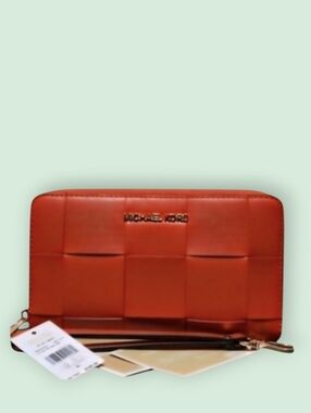 Michael Michael Kors-NWT ($298) Jet Set Large  Smartphone Case Wrislet-Clay Red
